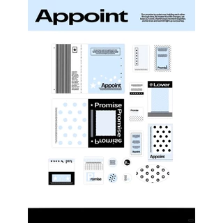 11 ชิ้น/เซ็ต APPOINT สติกเกอร์ปิดผนึกการ์ดอวยพรชุดวัสดุบรรจุภัณฑ์ DIY ตกแต่ง