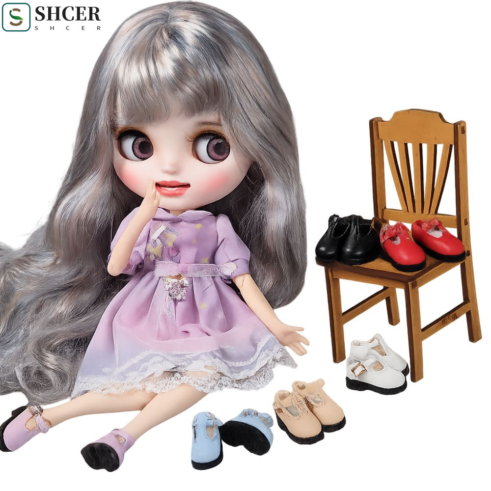 SHCER สําหรับ Blyth ตุ๊กตารองเท้า, Dress Up ชุดน่ารัก OB22 OB24 รองเท้า, หญิงแกล้งทําเล่นรองเท้าเสื้