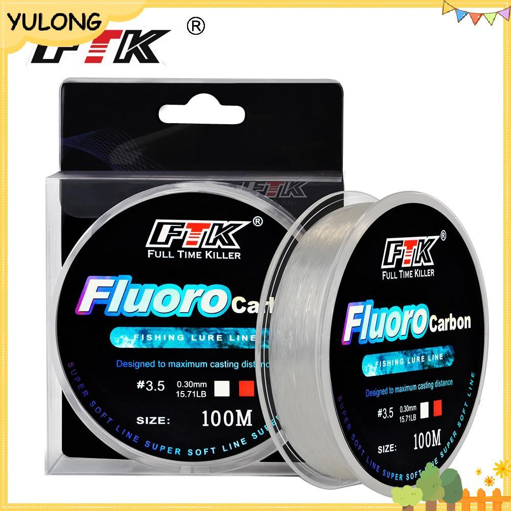 YU 100M Fluorocarbon เคลือบสายตกปลา 4.136LB-34.32LB คาร์บอนไฟเบอร์ Monofilament Leader Line ปลาคาร์พ