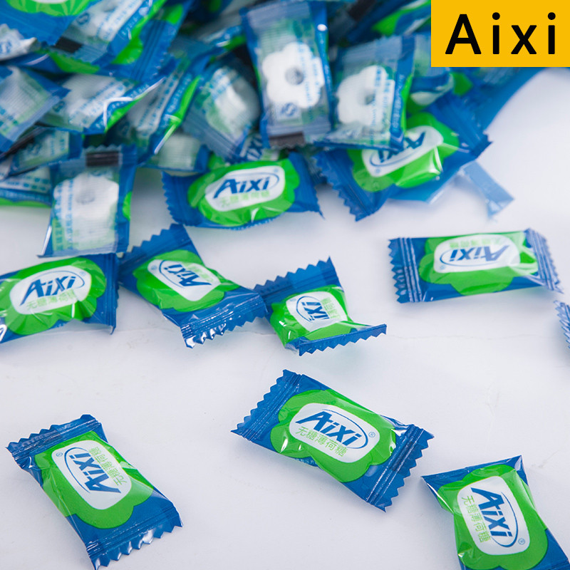 Green Love aixi ปราศจากน้ําตาลมิ้นต์ 100 แคปซูลถุงบรรจุภัณฑ์ชีวิตปราศจากน้ําตาล Healthier 170g Bulk Clear Mouth Mint