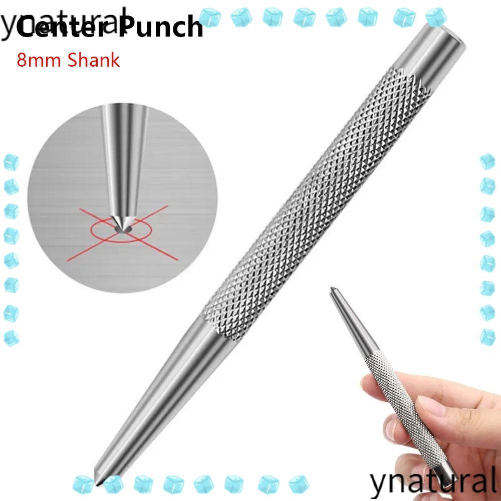 YENATURAL 1 ชิ้น Tapered Punch Point, Non Slip Handle Chrome Vanadium Steel Center Punch, ทนทานตําแหน่งที่ถูกต้องความแข็งสูง Fitters Chisel Punch การประมวลผลโลหะผสมเหล็ก
