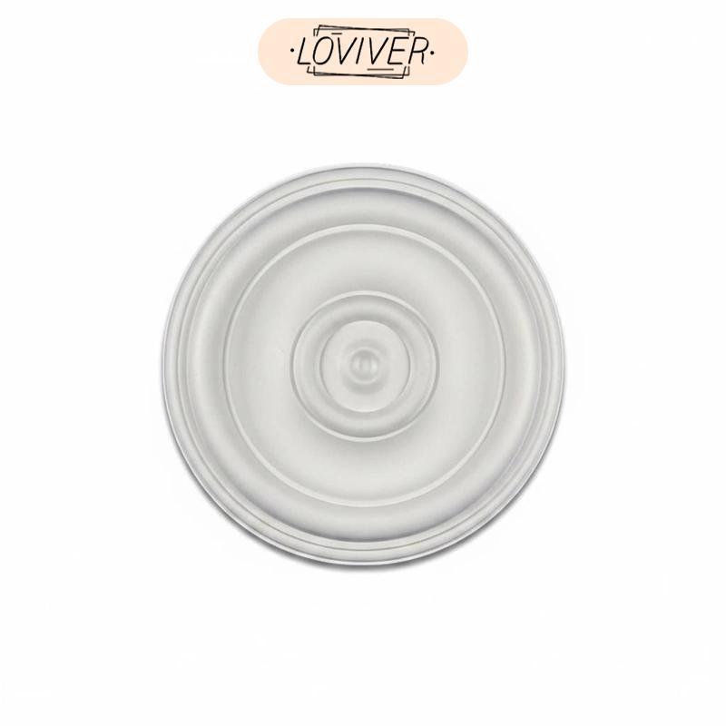 ฐานโคมไฟเพดานทรงกลม PU Overhead Medallion แผ่นดีไซน์ยุโรปสําหรับโคมไฟห้องนั่งเล่น