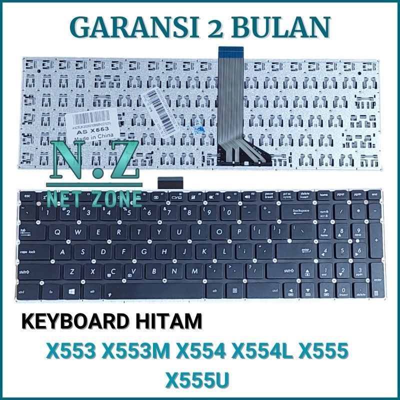 แป้นพิมพ์สําหรับ Asus X555 X555L X555U X555B X555Y X555S X555D X555Q สีดํา - NZONE
