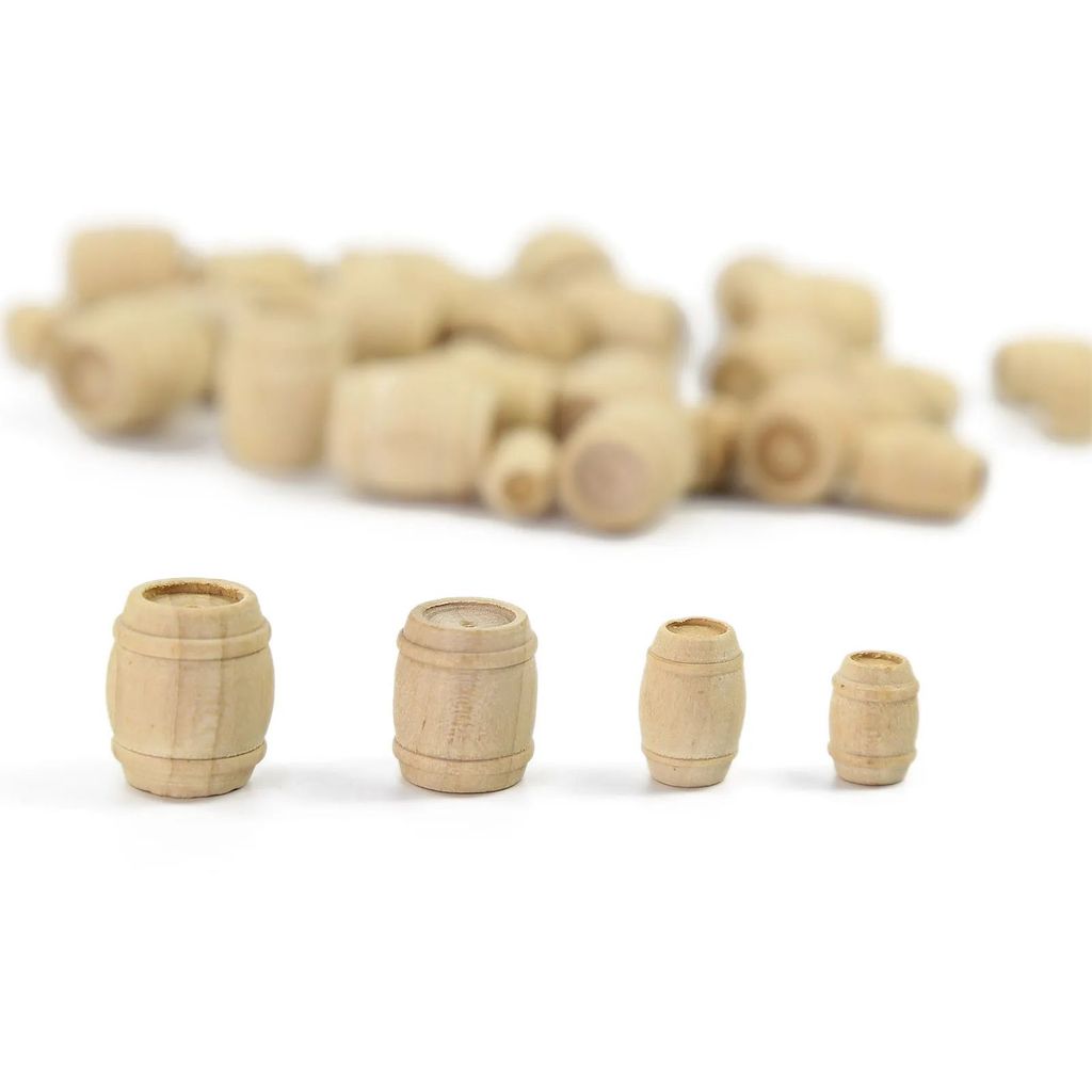 50 ชิ้นรถไฟ HO OO Scale 1: 87 ไม้ถังไวน์ Cask Bucket MT001