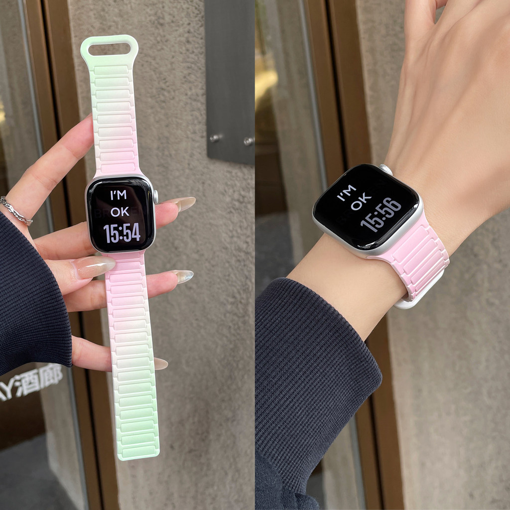 สายรัดข้อมือแม่เหล็กแบบไล่ระดับสีใหม่สำหรับ Xiaomi Redmi Watch 6 5 4 สายนาฬิกาซิลิโคนสำหรับ Redmi Watch 5 Active 5 Lite อุปกรณ์เสริมสายรัดข้อมือทดแทน