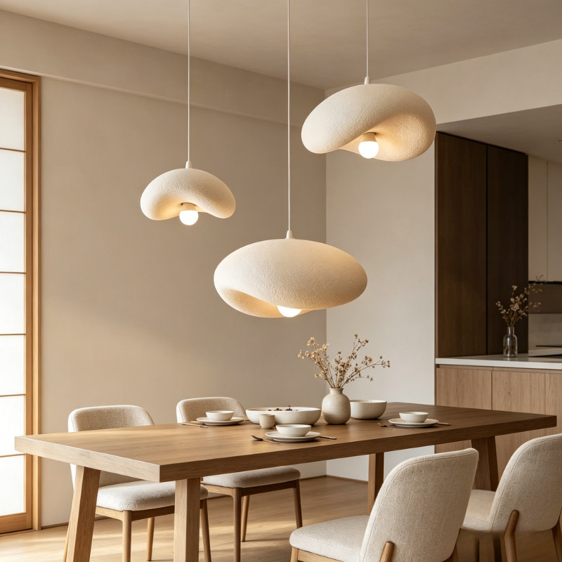 โคมไฟระย้า Wabi-Sabi สไตล์ญี่ปุ่น LED ใช้สำหรับ ร้านอาหาร โต๊ะบาร์ ห้องนั่งเล่น ห้องนอน