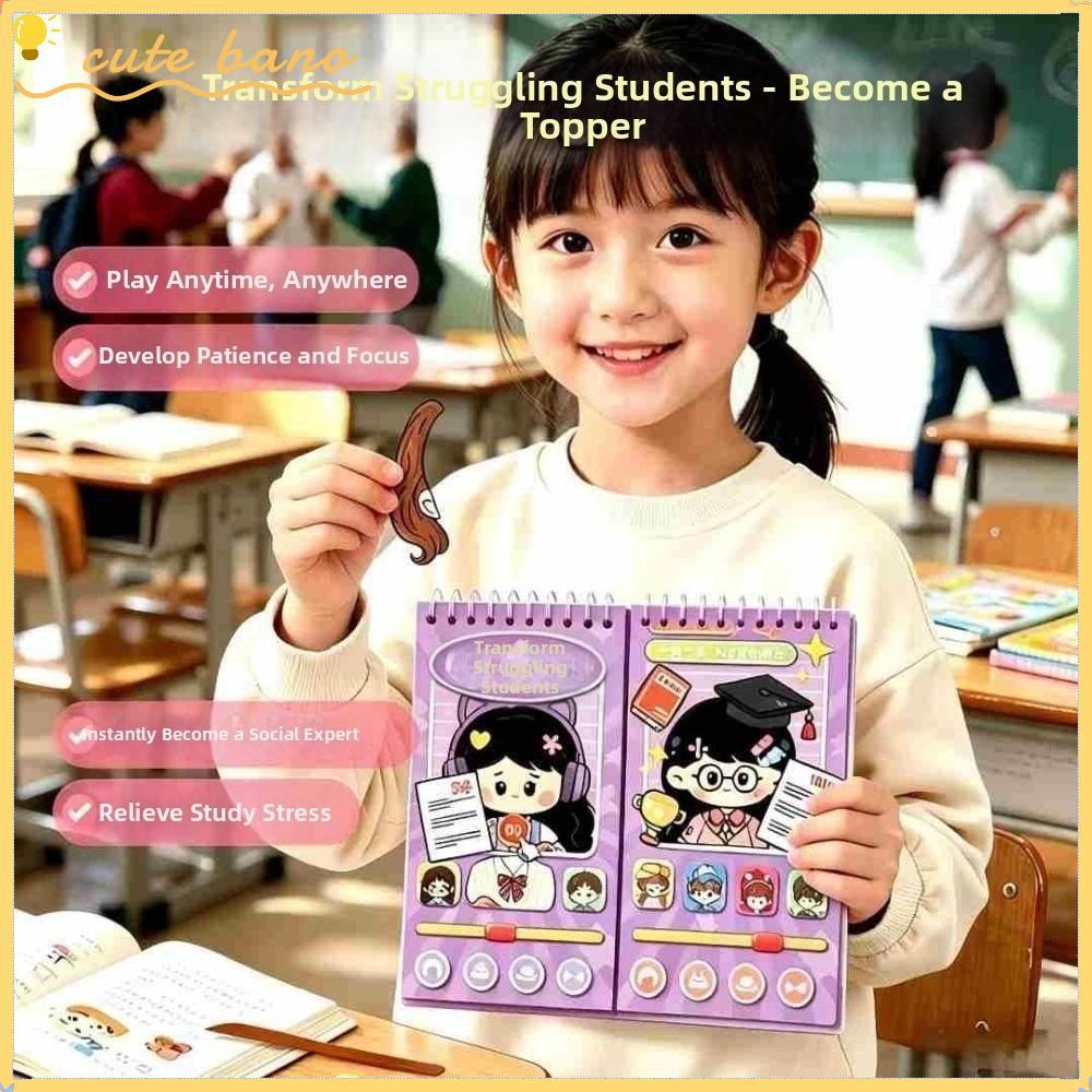 BANO Character Dress-Up Sticker Book, Transform Teacher Student Renovation Family Members Handmade D