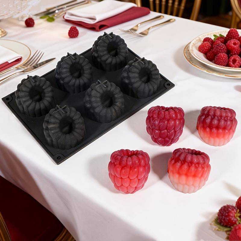 Moonlights1 6 เซลล์บลูเบอร์รี่หรือ Raspberry Design French Fruit Mousse Mould แม่พิมพ์เค้กซิลิโคนช็อ