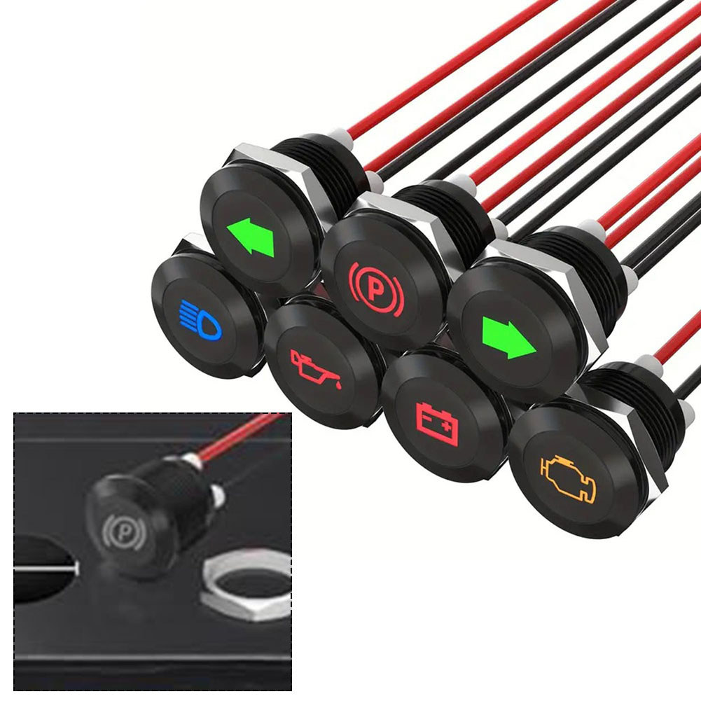 <THEBEST> ไฟสัญญาณกันน้ํา 12 มม. ไฟแสดงสถานะ LED สําหรับรถแทรกเตอร์/RV DC12V/24V