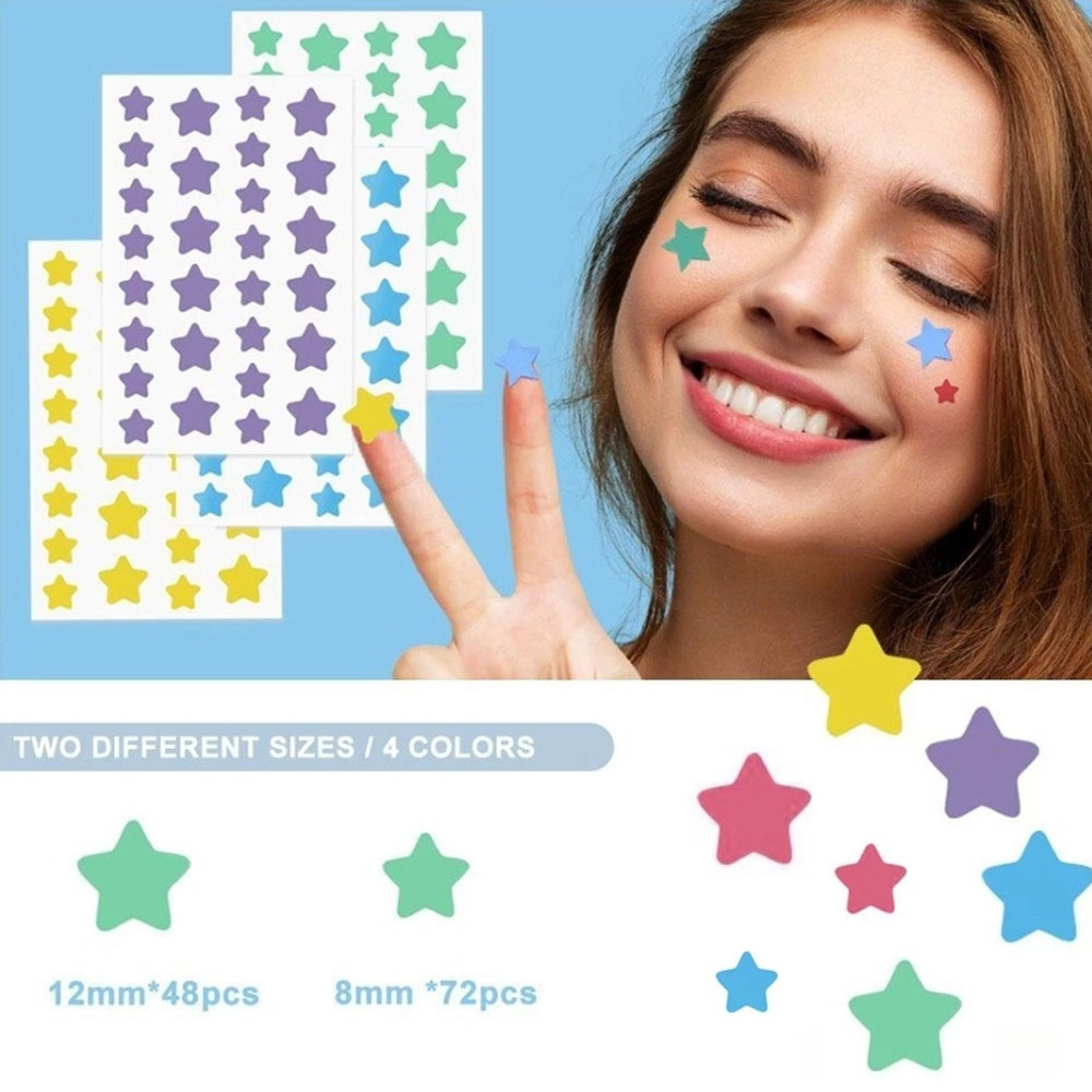แผ่นแปะสิวสี Star Shape Pimple Sticker Face Skin Care สติกเกอร์ความงามครอบคลุมที่มองไม่เห็น