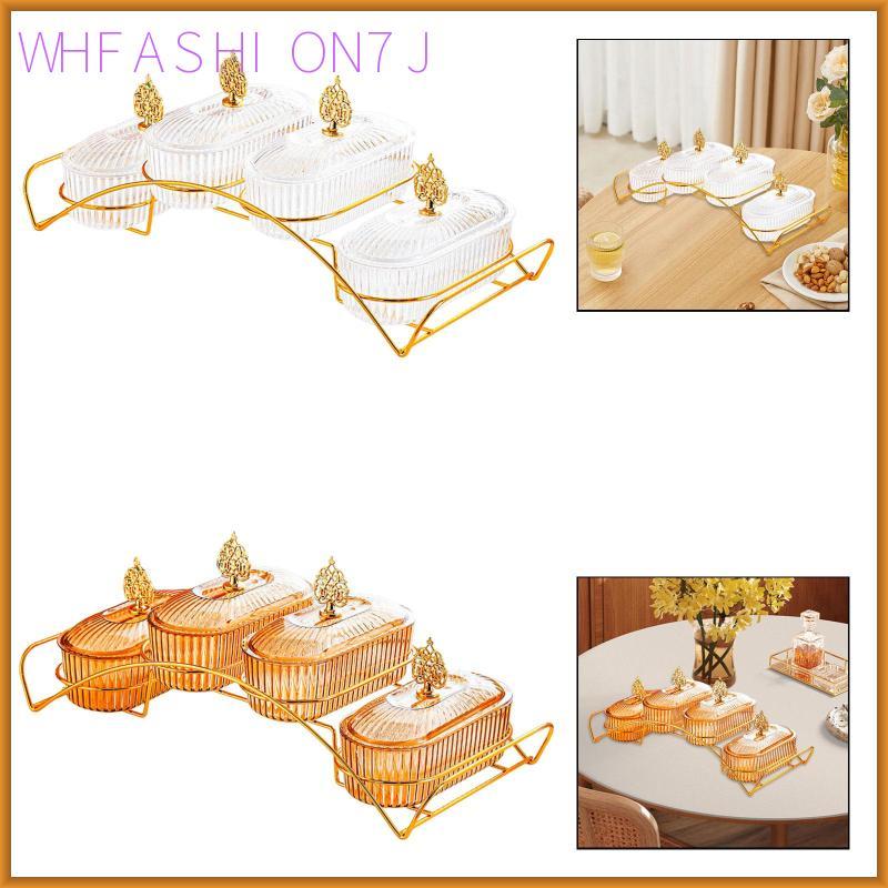 [whfashion7j] จานผลไม้แห้งพร้อมฝาปิดตกแต่ง, จานขนมถั่ว, ถาดเสิร์ฟสําหรับคุกกี้, ขนม, งานแต่งงาน, ห้อ