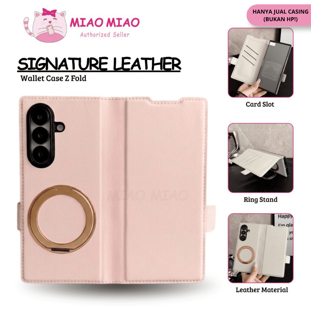 ลายเซ็นกระเป๋าสตางค์หนังสําหรับ Samsung Z FOLD 8 ULTRA / Z FOLD 8 / Z FOLD 7 / Z FOLD 6 / Z FOLD 5 ก