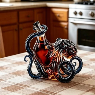 [350ML] Octopus Head ขวดวิสกี้ Sea Monster Spirits ขวดเหล้า Home Bar Liquor Display Vintage ดื่มแว่นตาChuuyi