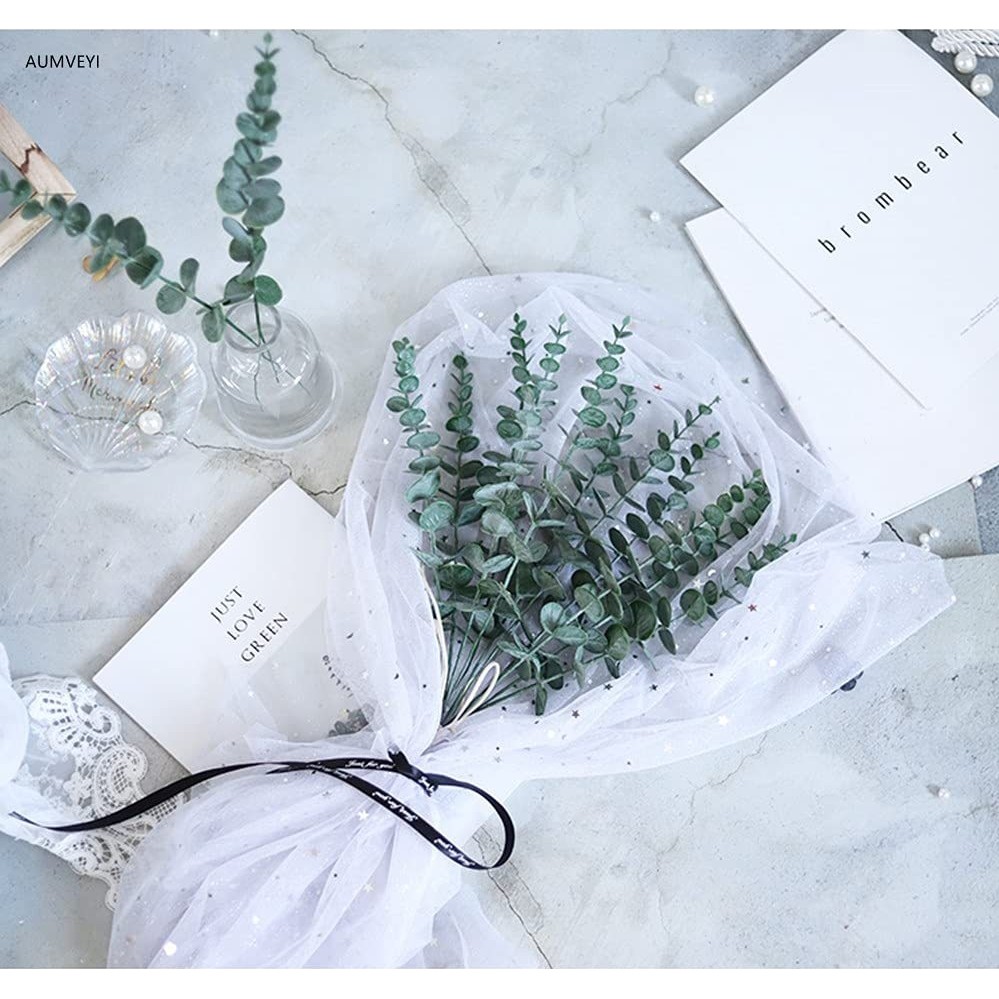 10pcs/set ช่อยูคาลิปตัสเทียมนอร์ดิก 1 ชิ้น ใบไม่ร่วง ขนาด 43 ซม. วัสดุพรีเมียม สวยทนทาน ตกแต่งบ้าน ปาร์ตี้ งานแต่งงาน