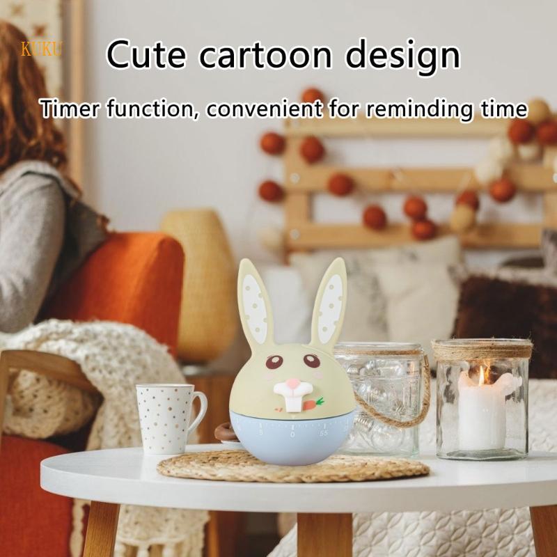 KU* การ์ตูน Kitchens Timer คู่มือหมุนจับเวลานับถอยหลัง Home Kitchens นาฬิกาปลุก