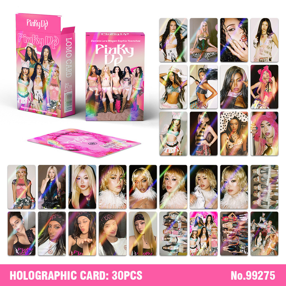 KATSEYE PINKY UP Laser Photocard Lomo Card โปสการ์ด 30 ชิ้น/กล่อง