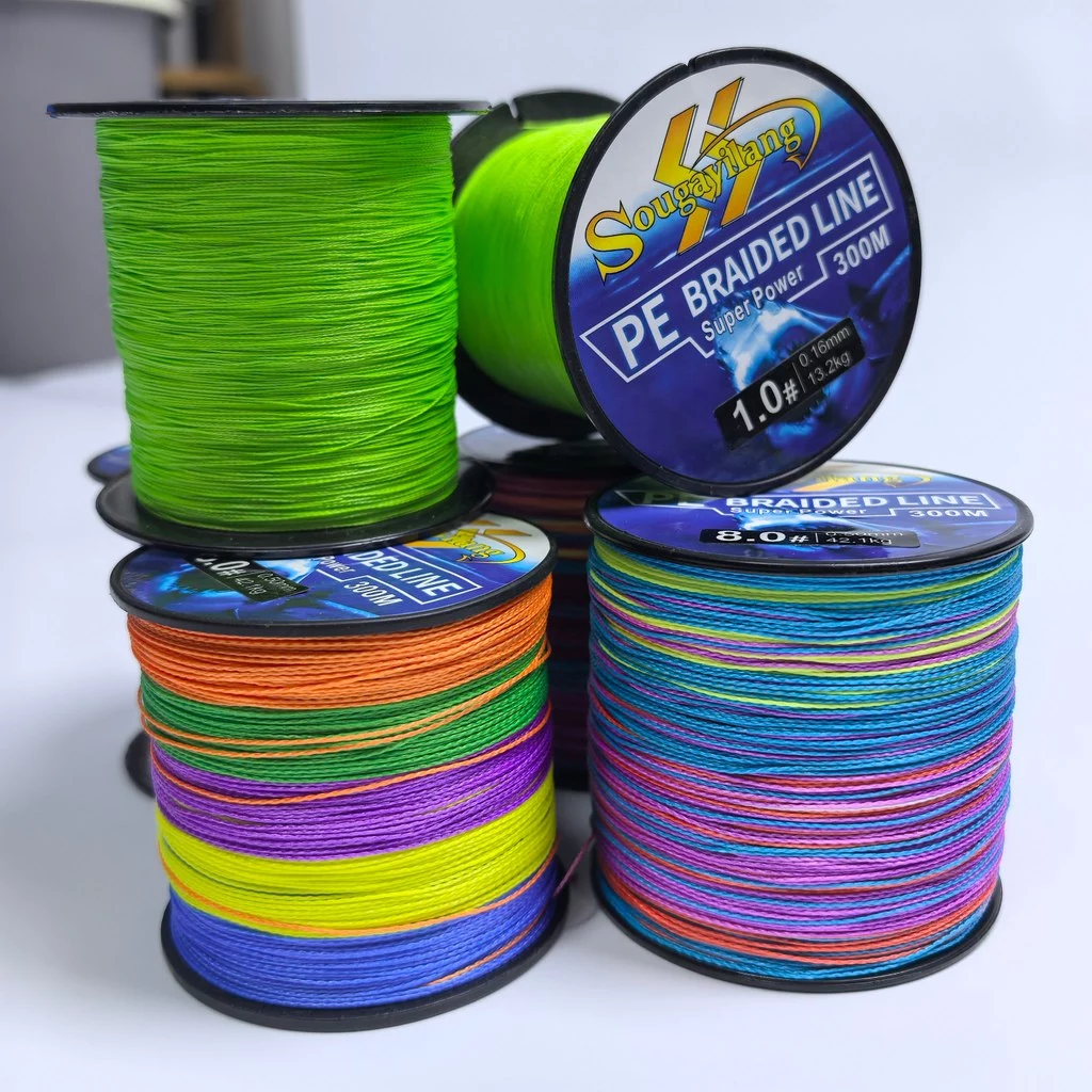 สายเอ็นตกปลา PE ถัก 4 เส้น ยาว 300 เมตร สาย PE ม Multi-color Optional Fishing Line