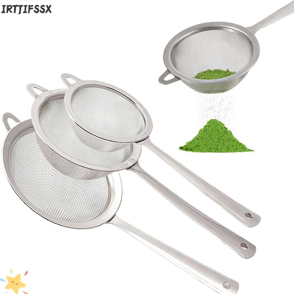 IRTJIFSSX กระชอนตาข่ายละเอียด, สแตนเลส Very Fine Mesh Matcha Sifter, กันสนิมขนาดเล็กทําความสะอาดง่ายกรองชาสําหรับห้องครัว