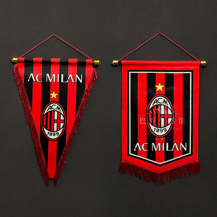 Ac milan milan เสื้อฟุตบอลอิตาลีธงแลกเปลี่ยนแขวนธงสามขั้วพัดลมอุปกรณ์ผ้าพันคอเหรียญ