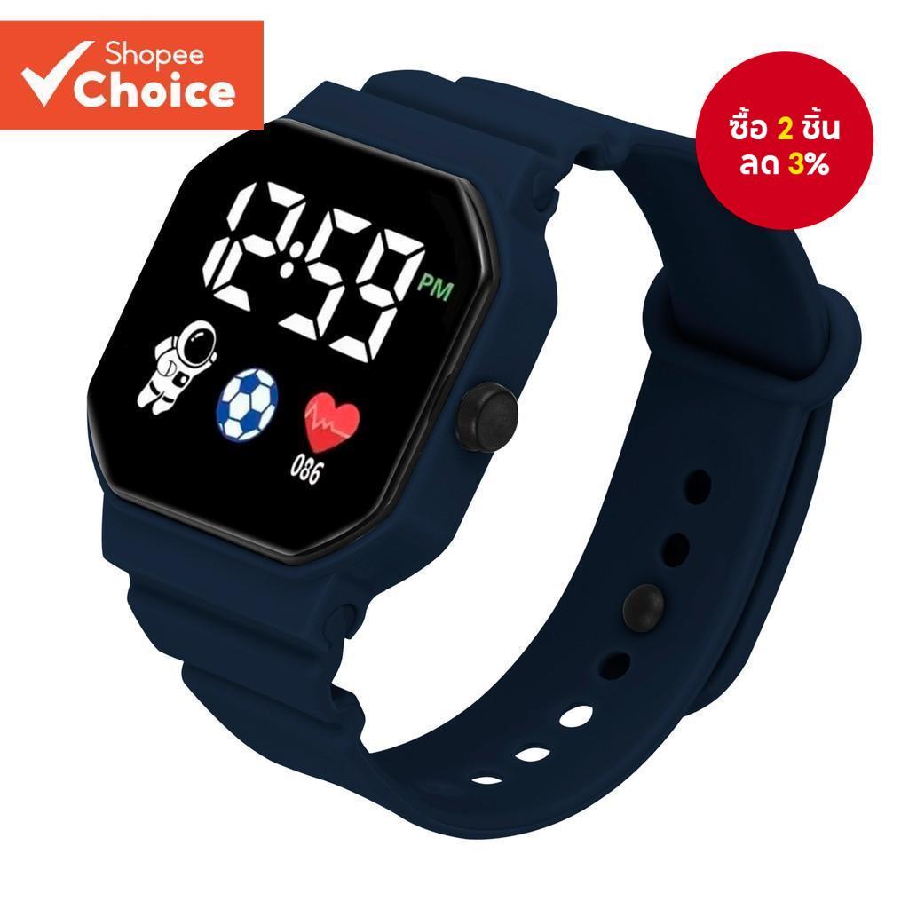นาฬิกาสปอร์ตดิจิตอลกันน้ํา Unisex สี่เหลี่ยมเล็กสําหรับนักเรียนสไตล์ Ins แฟชั่น Timepiece