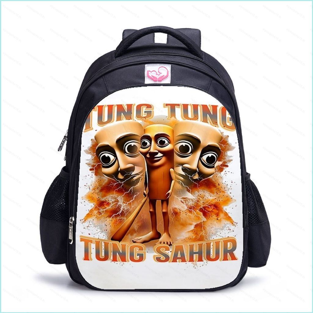 SY5 กระเป๋าเป้สะพายหลัง Brainrot อิตาเลี่ยนขนาดใหญ่ความจุน้ําหนักเบาพิมพ์ Tung Tung Tung Sahur กระเป