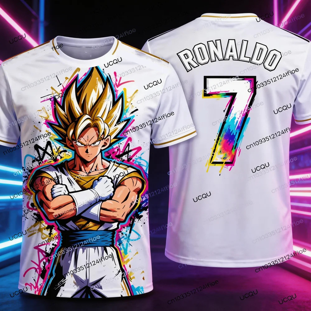 ใหม่ 2026 Dragon Ball Z Goku/Vegeta Special Edition เสื้อฟุตบอล Ronaldo Man เสื้อฟุตบอลรุ่นพิเศษ Fan Jersey Set
