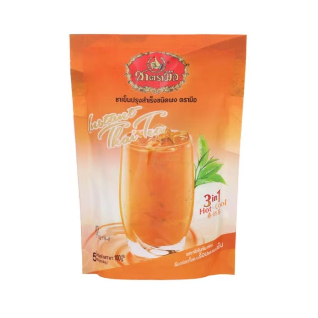 ชาตรามือ ชาเย็นปรุงสำเร็จชนิดผงแบบเติม ChaTraMue Instant Thai Tea Milk 500g.