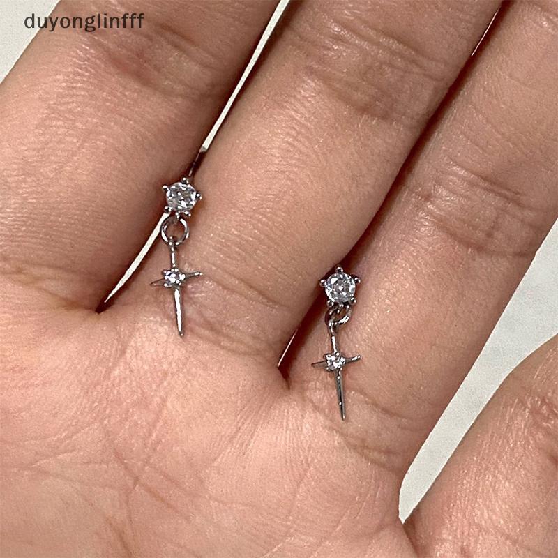(duyonglinfff) 1 คู่ต่างหูคริสตัลที่สวยงามสําหรับผู้หญิงน่ารักเครื่องประดับอุปกรณ์เสริม Shinny Zircon วัยรุ่นสุภาพสตรีหวานเย็นแฟชั่นต่างหูใหม่