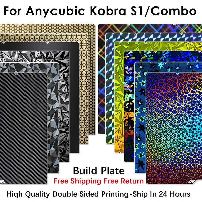 HB สําหรับ Anycubic Kobra S1 สร้างแผ่นอัพเกรด Smooth Kobra S1 Buildplate 264*276 มม.เตียง Pei รังผึ้