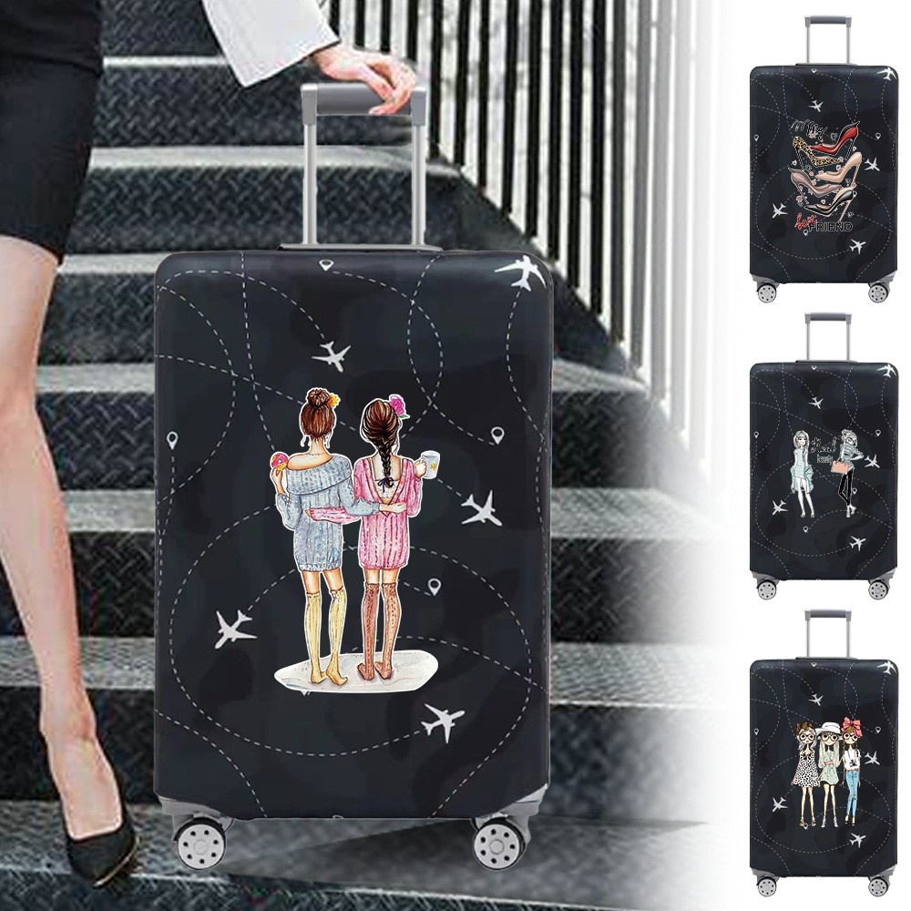 Luggage Cover Stretch Fabric SuitProtector Baggage Dust Cover Suitable for18-32 Inch SuitFriendship