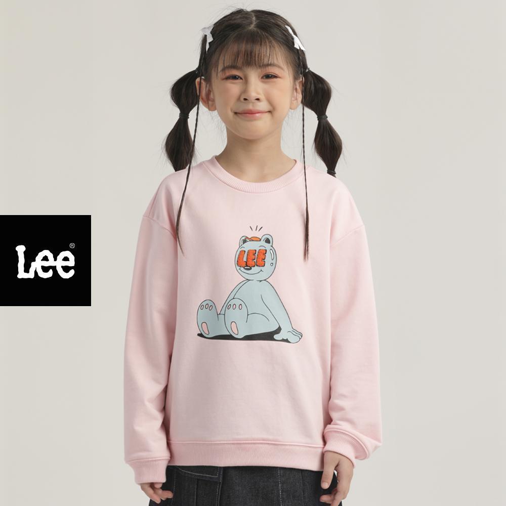 LEE KIDS เสื้อสเวตเชิ้ตเด็กผู้หญิง คอลเลคชั่น Lee x Akid From Yesterday ทรง Oversize รุ่น LK F325GPULN05 - สีชมพู