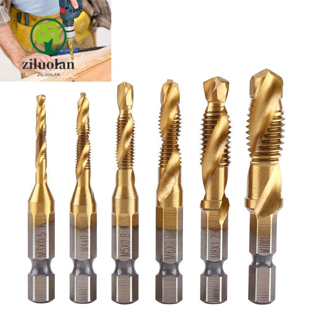ZILUOLAN สกรูก้านหกเหลี่ยม|Compound Tap HSS เครื่องมือช่าง Shank Tap ดอกสว่าน