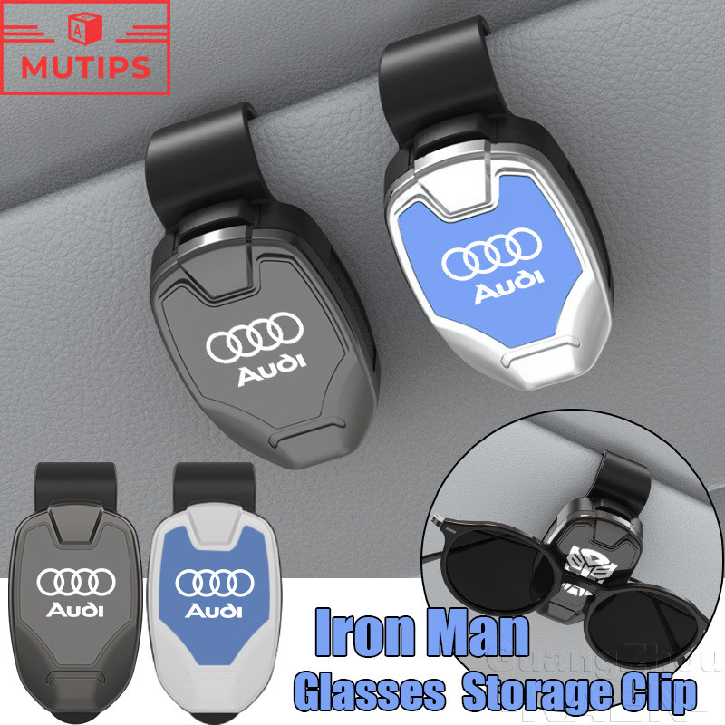 Audi Iron Man Glasses Storage ตกแต่งภายในรถยนต์ Sun Visor ที่หนีบแว่นตาในรถยนต์ ที่หนีบแว่นตากันแดด 