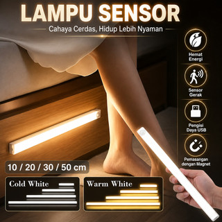 [GROSIR] Lampu Sensor Gerak LED Cahaya Putih Warm 10-50cm Motion Sensor Portable