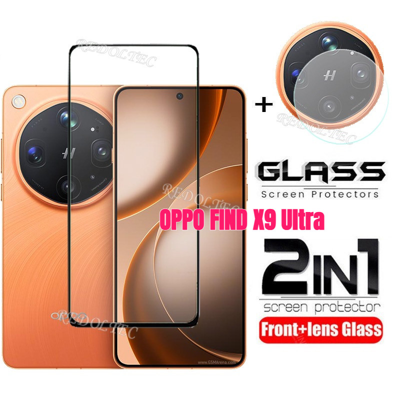 OPPO Find X9 Ultra 2 in 1 หน้าจอ + เลนส์ป้องกันคลุมทั้งหมดกาวเต็ม OPPO ค้นหา X9Ultra ฟิล์มกระจกนิรภั