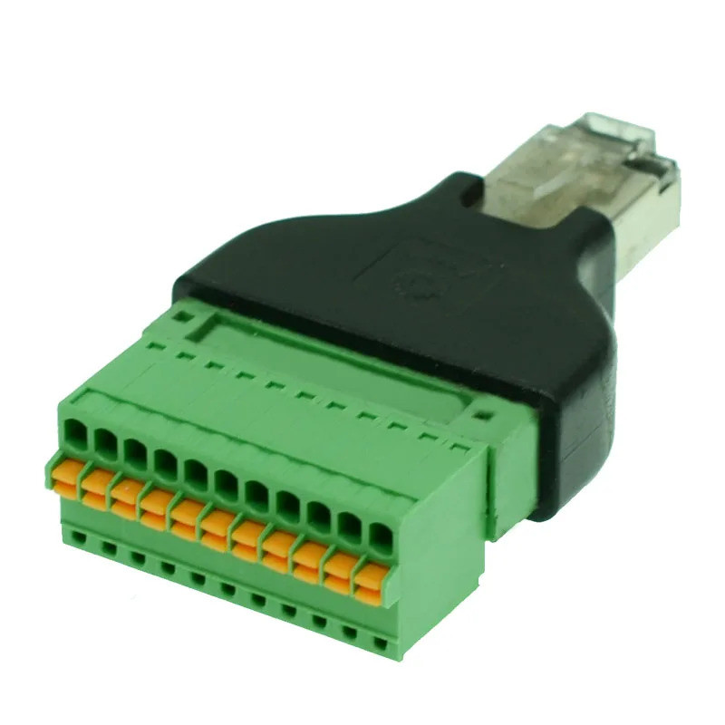 RJ50 Connector RJ50 ถึง SpringTerminal Adaptor RJ50 ชาย 11 Pin Connector RJ50 splitter สําหรับกล้องว