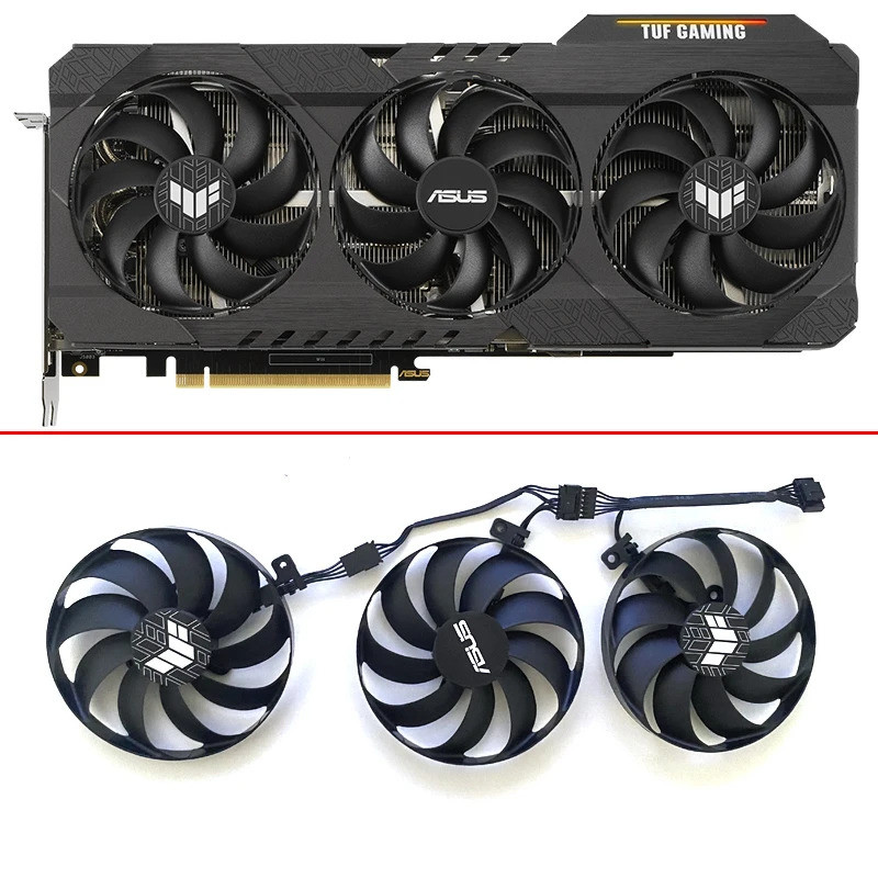 I3PCS 7PIN CF9010U12D RTX 3060TI GPU พัดลมสําหรับ ASUS ASUS GeForce RTX 3060 Ti 3070 3080 3090 TUF O