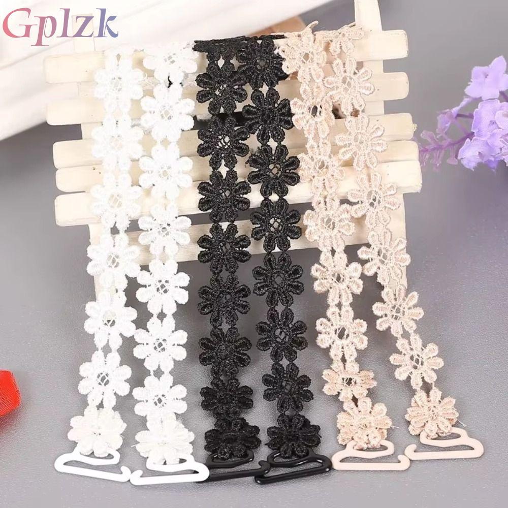 GPLZK สายรัดชุดชั้นในลูกไม้ 1 คู่, สายรัดชุดชั้นในที่มองไม่เห็นดอกไม้กลวง ปรับได้ ไม่ลื่น สําหรับแฟชั่นโชว์และชุดเปล่า