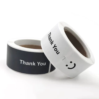 JoyTray BLIVO สติ๊กเกอร์ขอบคุณ ยาว7.5ซม กว้าง2.5ซม สติ๊กเกอร์ติดกล่อง ขนม ติดแก้ว ตกแต่ง sticker thankyou
