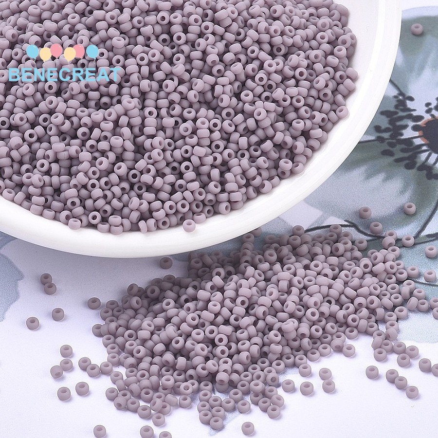 10gs MIYUKI รอบ Rocailles ลูกปัดญี่ปุ่นลูกปัด 11/0 (RR410F) Matte ทึบแสง Mauve 11/0 2x1.3 มม.: 0.8 ม