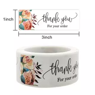 LoomLab สติ๊กเกอร์ ขอบคุณ สติ๊กเกอร์สี่เหลี่ยมผืนผ้า sticker thankyou handmade
