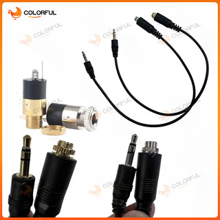 1pcs 30cm pj392 สายไฟต่อ หัวแจ๊ค AUX ตัวเมีย ปลั๊กซ็อกเก็ตเชื่อมต่อหูฟังสเตอริโอสีทอง pj 392 3.5 มม. สายAUXดี เสียงก้ดี