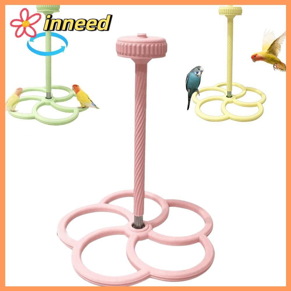 INNEED Bird Cage Perch, Parrot Entertainment Mental Stimulation หมุน Windmill CAGE ของเล่น, Treat Dispenser Bird Cage ของเล่น Budgerigar