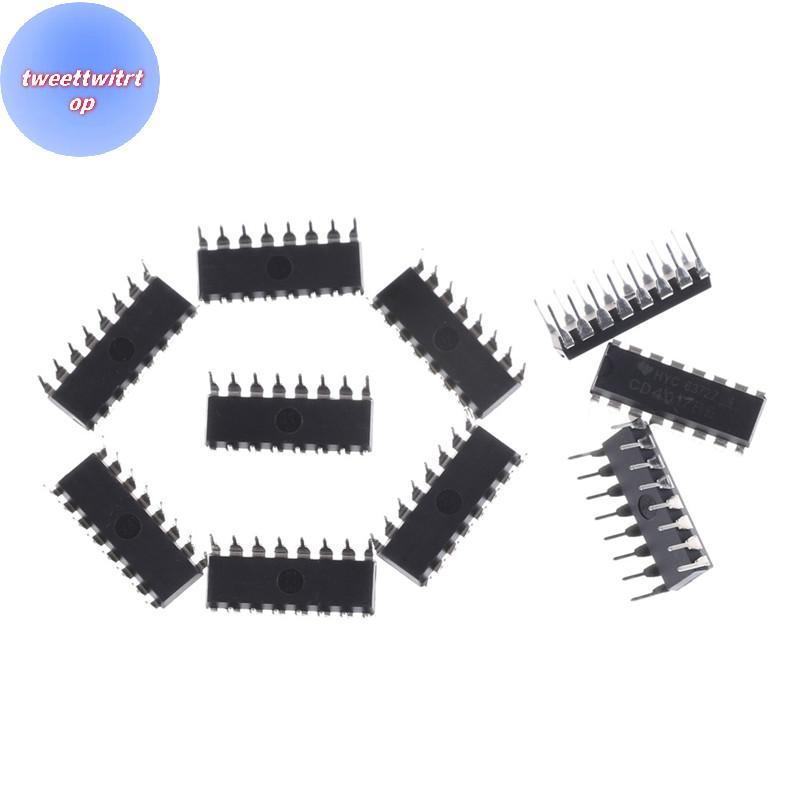 DOUSUN 10PCS CD4017BE 4017 CD4017 Decade Counter Divider IC TH