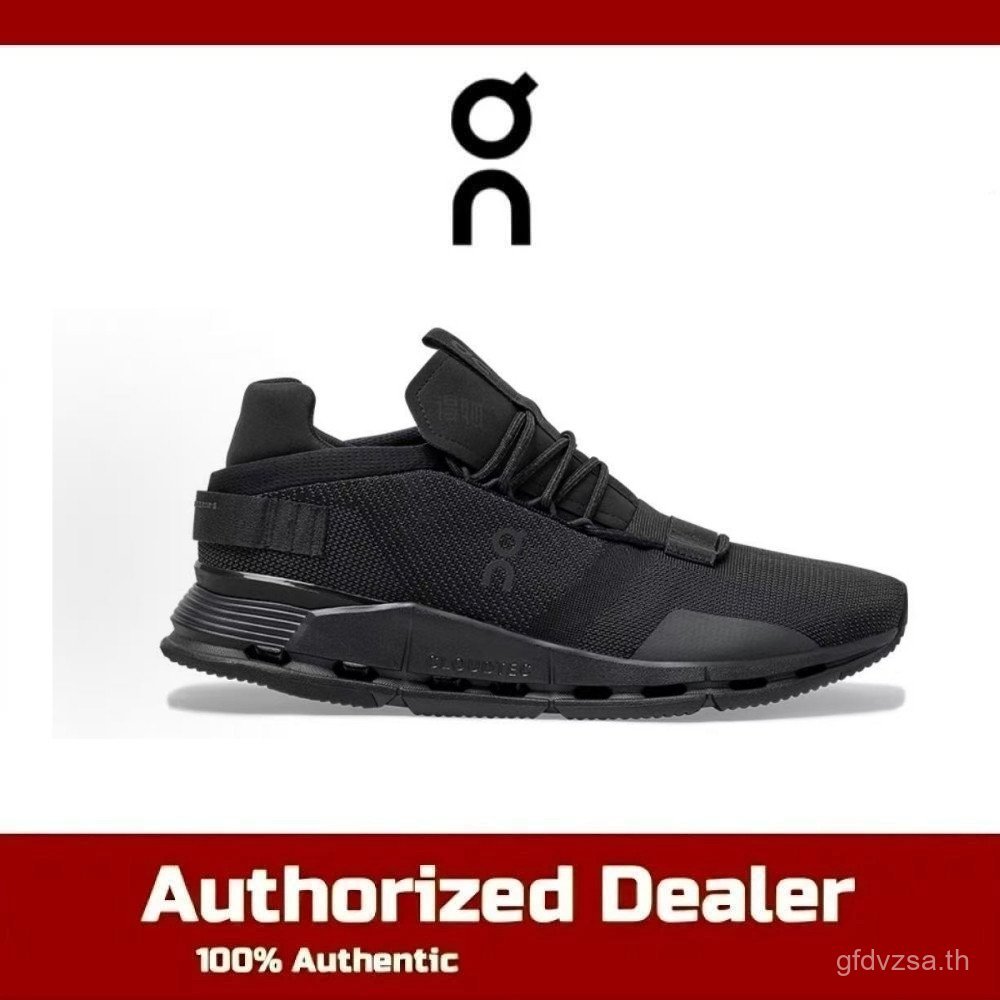On Cloudnova 1 สบายดูดซับแรงกระแทก Anti Slip Low cut Anti Slip MenTraining รองเท้าสีดํา