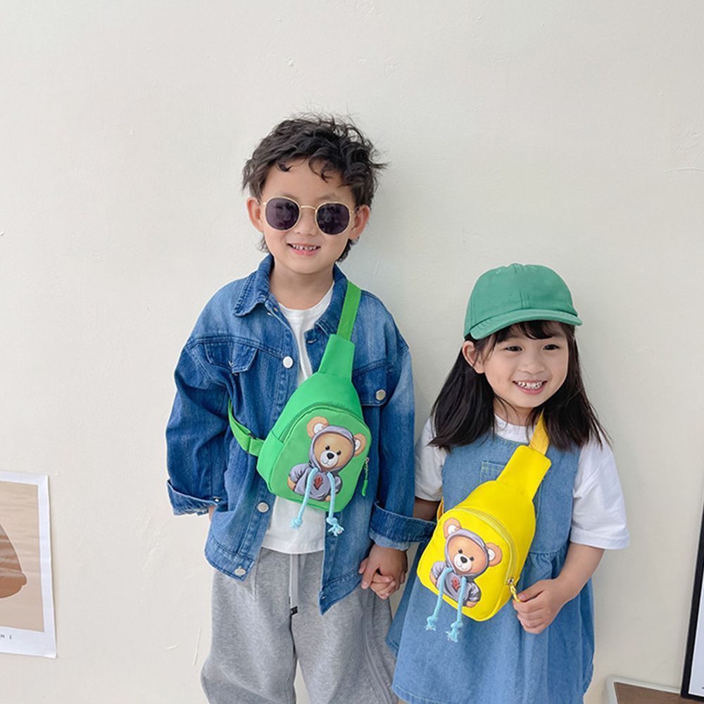 กระเป๋าสะพายหน้าอกลายหมีน่ารัก สำหรับเด็กชาย-เด็กหญิง ใช้ใส่เหรียญและพกเดินทาง
