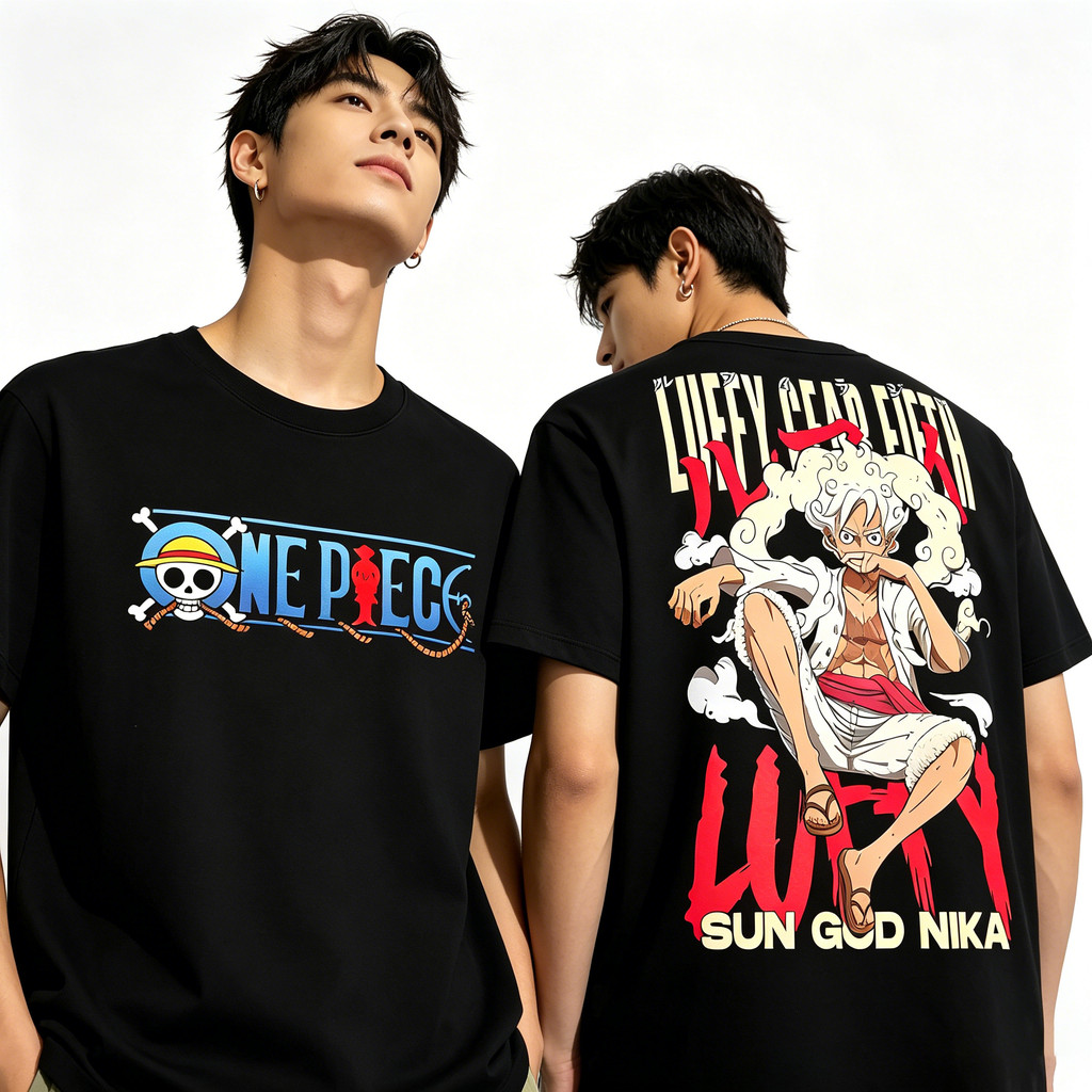 ZY 2026 เสื้อยืดคอกลมแขนสั้นผู้ชาย โอเวอร์ไซส์ ลายวันพีชอนิเมะ มาแรง ผ้าคอตตอนครอส นุ่มสบาย ยูนิเซ็กซ์