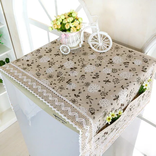 SHENGQINSHOP ผ้าคลุมกันฝุ่นตู้เย็น 1 ชิ้น กันฝุ่น พร้อมถุงเก็บ ผ้าตู้เย็น ทนทาน 55x120 ซม. ซักผ้าฝ้ายลินิน|ผ้าขนหนู