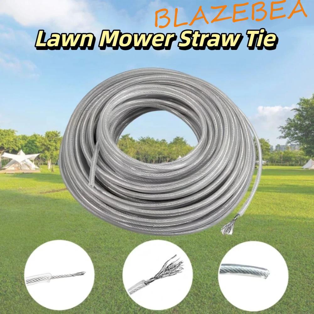 BLAZEBEA สายเครื่องตัดหญ้าลวดเหล็ก, สแตนเลสกันสนิม Brushcutter Trimmer เชือก, เครื่องตัดลวดเชือก Heavy Duty รอบ 1-4 มม.สายทริมเมอร์เหล็ก Zipline