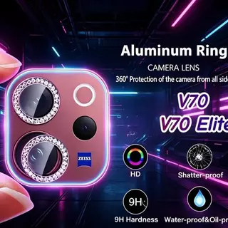 ฟิล์มกล้อง เพชร For VIVO V70 V70FE V70E LITE V29 V27 V27Pro Y100 Y04 Y04S ฟิล์มกันรอย ดีไซน์เพชร ฟิล์มเลนส์กล้องโลหะ